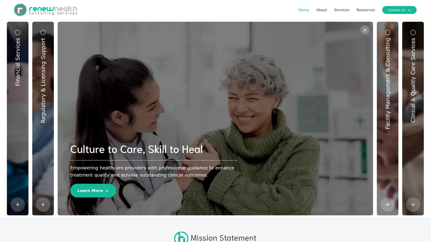 Renew Health Consulting Services website preview