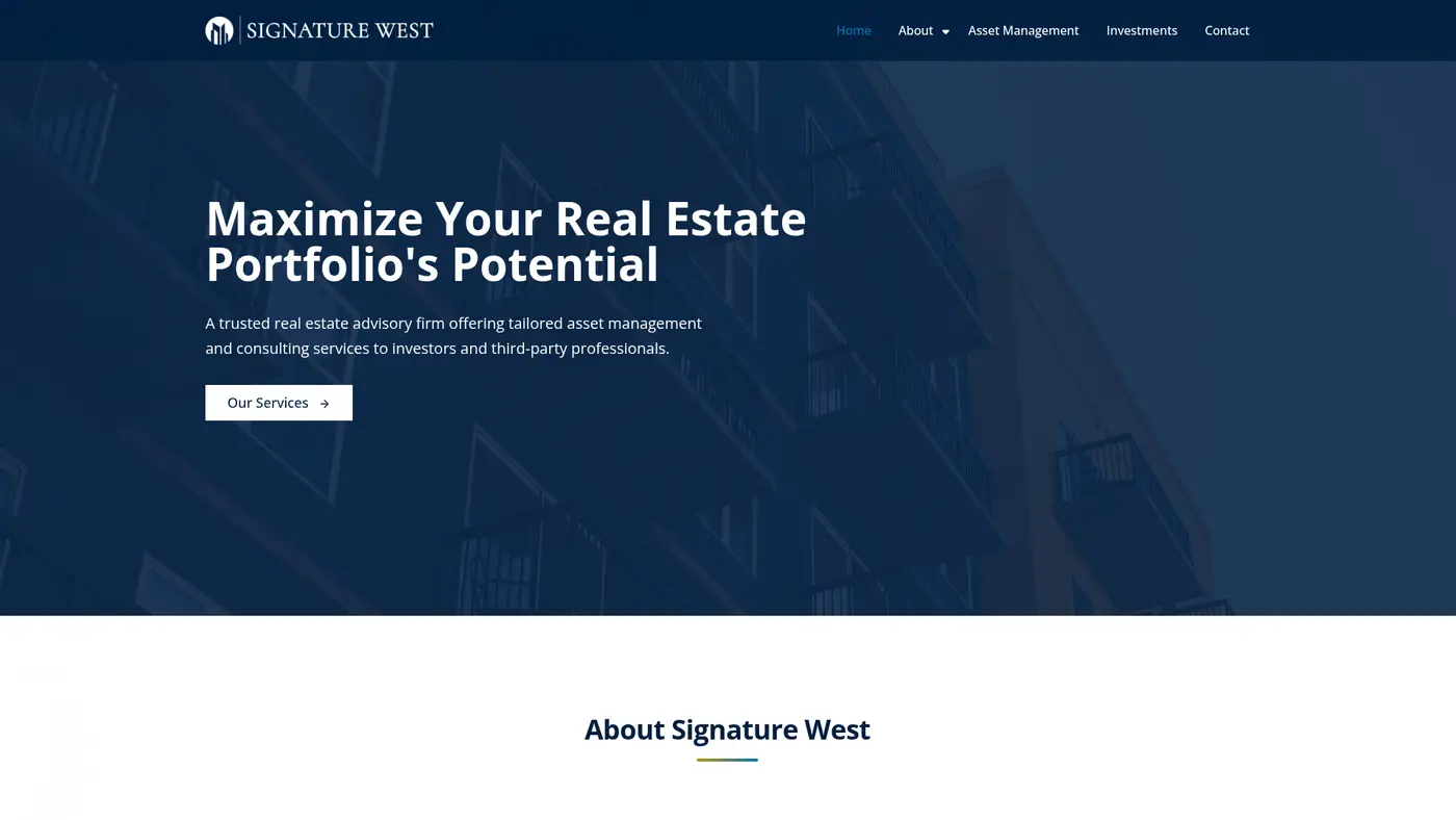 Signature West website preview