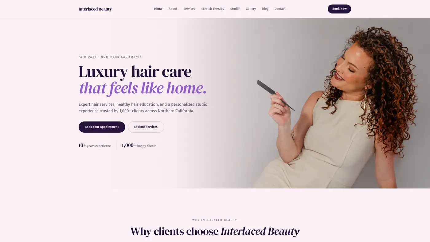 Interlaced Beauty website preview